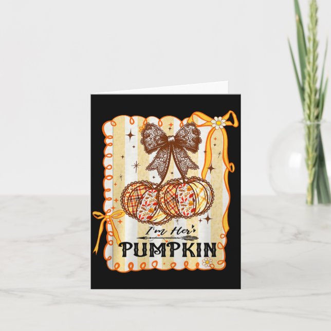 I'm Her Pumpkin Cherry Couple Coquette Bow Fall Th Card (Front)