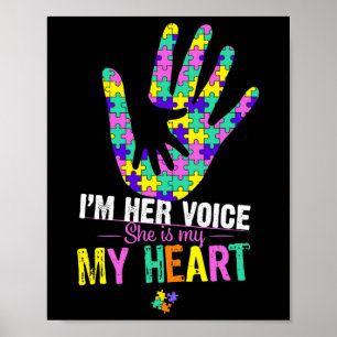 I'm Her Voice She Is My Heart Autism Mum Pink Auti Poster