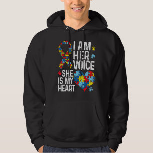 I'm Her Voice Shes My Heart Autism Awareness Month Hoodie