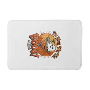 Im Here Boos Halloween Ghost Drink Spiderweb Bat_1 Bath Mat