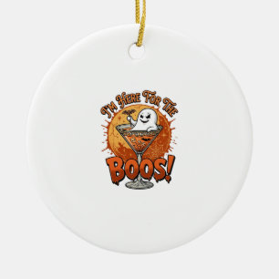 Im Here Boos Halloween Ghost Drink Spiderweb Bat_1 Ceramic Tree Decoration