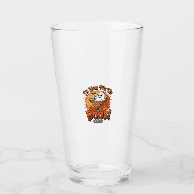 Im Here Boos Halloween Ghost Drink Spiderweb Bat_1 Glass (Front)