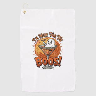 Im Here Boos Halloween Ghost Drink Spiderweb Bat_1 Golf Towel