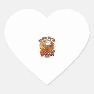 Im Here Boos Halloween Ghost Drink Spiderweb Bat_1 Heart Sticker