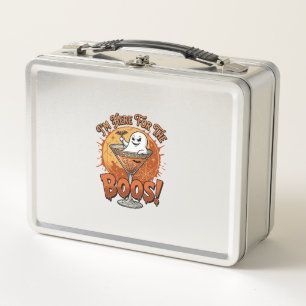 Im Here Boos Halloween Ghost Drink Spiderweb Bat_1 Metal Lunch Box