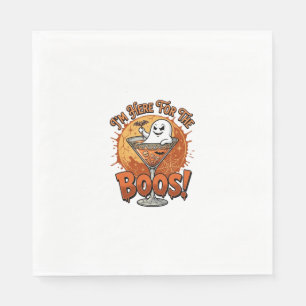 Im Here Boos Halloween Ghost Drink Spiderweb Bat_1 Napkin