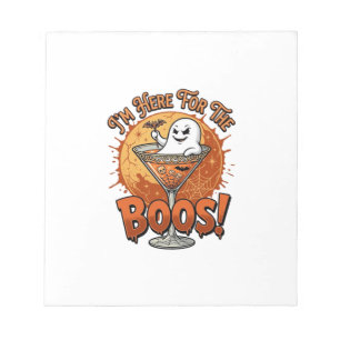 Im Here Boos Halloween Ghost Drink Spiderweb Bat_1 Notepad