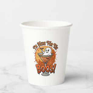 Im Here Boos Halloween Ghost Drink Spiderweb Bat_1 Paper Cups