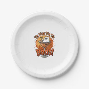 Im Here Boos Halloween Ghost Drink Spiderweb Bat_1 Paper Plate