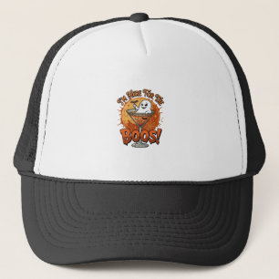 Im Here Boos Halloween Ghost Drink Spiderweb Bat_1 Trucker Hat