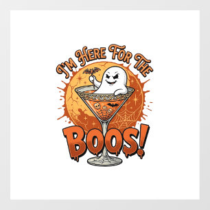 Im Here Boos Halloween Ghost Drink Spiderweb Bat_1 Window Cling