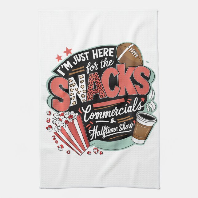 I'M Here For Snacks Commercials And Halftime Tea Towel (Vertical)