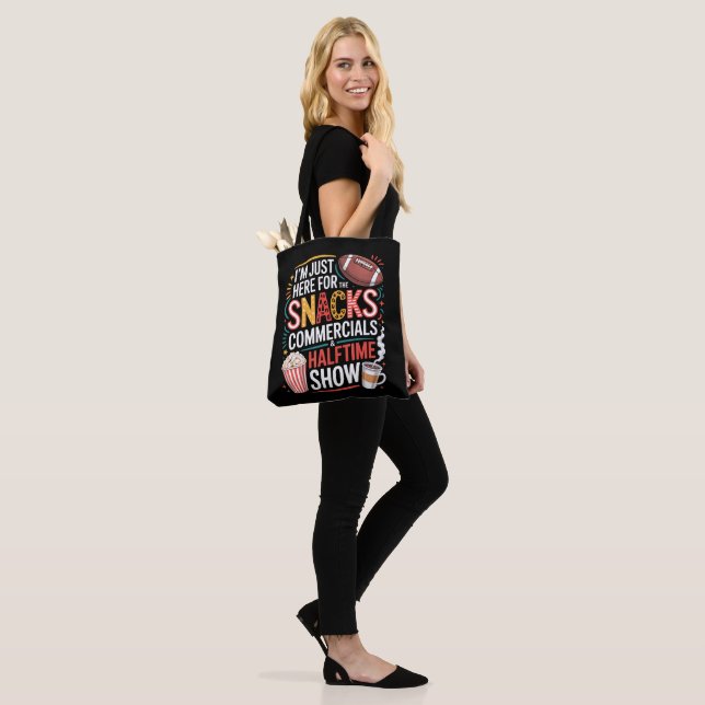 I'M Here For Snacks Commercials And Halftime Tote Bag (On Model)