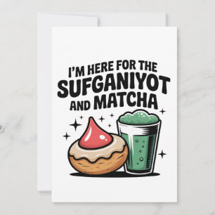 I'm Here For Sufganiyot And Matcha Hanukkah Jew Thank You Card
