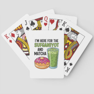 I'm Here For Sufganiyot And Matcha Hanukkah Jewish Playing Cards