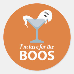 I'm Here for the Boos Cute Halloween Classic Round Sticker
