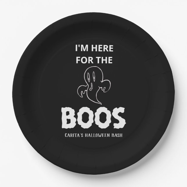 I'm Here For The Boos Personalised Paper Plate (Front)