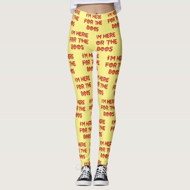 I'm Here For The BOOS (Red Version) Leggings (Front)