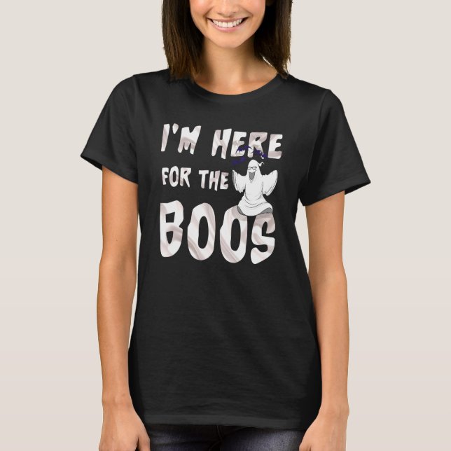 I'm Here For The Boos Skeleton Autumn Celebration T-Shirt (Front)