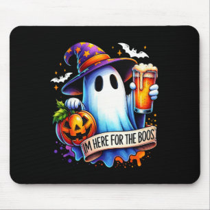 I'm Here For The Boos Spooky Ghost Jack O Lantern Mouse Mat