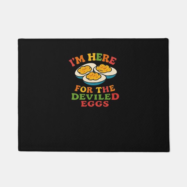 I'm Here for the Deviled Eggs Thanksgiving Classic Doormat (Front)
