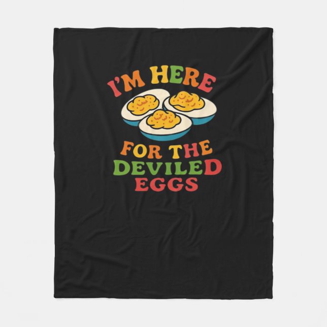 I'm Here for the Deviled Eggs Thanksgiving Classic Fleece Blanket (Front)