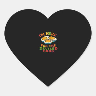 I'm Here for the Deviled Eggs Thanksgiving Classic Heart Sticker
