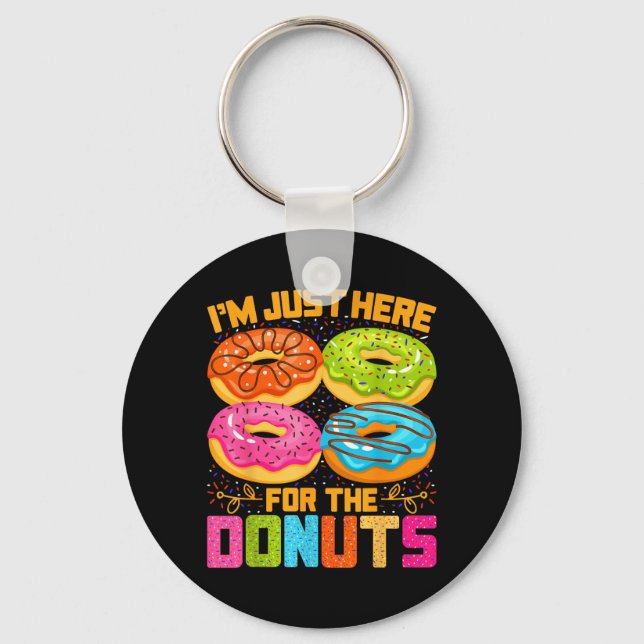 Im Here for The Doughnuts Funny Halloween Costume Key Ring (Front)
