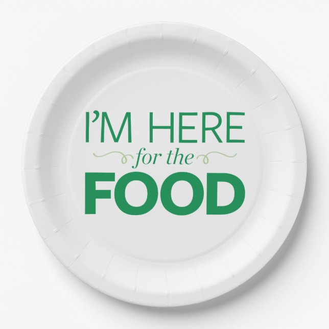 I'm Here for the Food Paper Plate (Front)