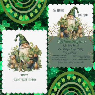 I'm Here For The Shenanigans Vintage St Pattys Day Invitation