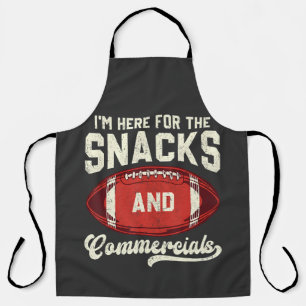 I'm Here For The Snacks And Commercials Football Apron
