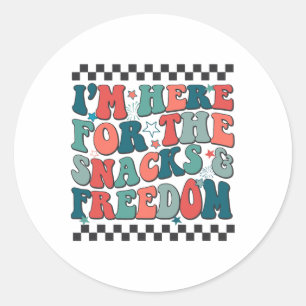 I'm Here For The Snacks And Freedom 4th Of July Bo Classic Round Sticker