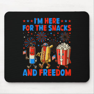 I'm Here For The Snacks And Freedom 4th Of July Fu Mouse Mat