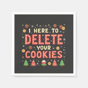 I'm Here to Delete Your Cookies Ugly Xmas Sweater Napkin