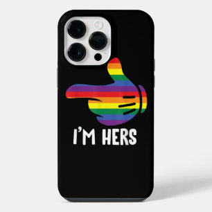 I'm Hers Rainbow Lesbian Couple Funny LGBT Pride M iPhone 14 Pro Max Case