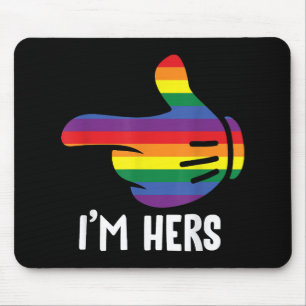 I'm Hers Rainbow Lesbian Couple Funny LGBT Pride M Mouse Mat
