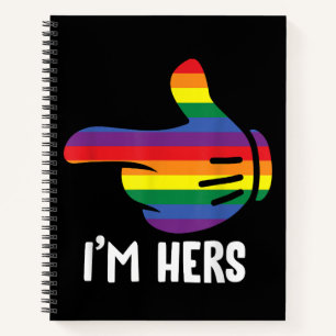 I'm Hers Rainbow Lesbian Couple Funny LGBT Pride M Notebook