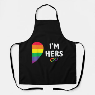 Im hers shes mine matching for pride lesbian coupl apron