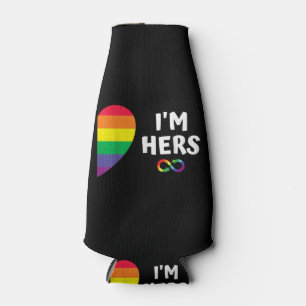 Im hers shes mine matching for pride lesbian coupl bottle cooler