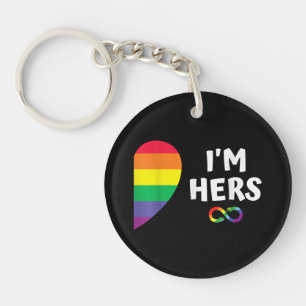 Im hers shes mine matching for pride lesbian coupl key ring