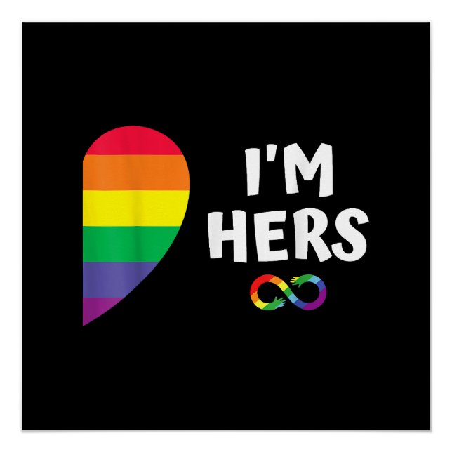 Im hers shes mine matching for pride lesbian coupl poster (Front)