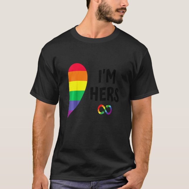 Im Hers Shes Mine Matching For Pride Lesbian Coupl T-Shirt (Front)