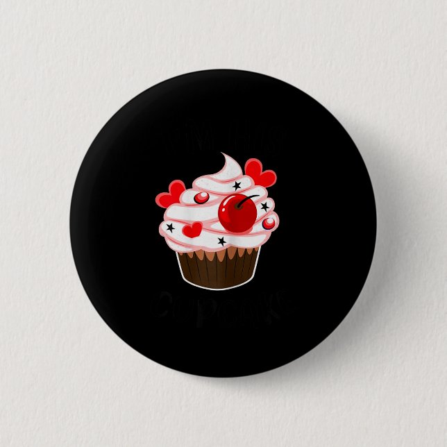 I'm His Cupcake I'm Her Studmuffin Valentine Match 6 Cm Round Badge (Front)