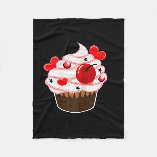 I'm His Cupcake I'm Her Studmuffin Valentine Match Fleece Blanket (Front)