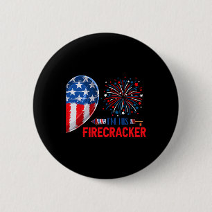 I'm His Firecracker 4th July Funny Couple Costume 6 Cm Round Badge