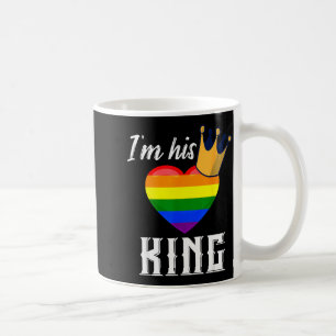 Im His King - Lgbtq Rainbow Heart Gay Boyfriend Coffee Mug