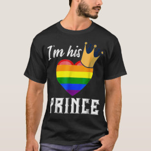 Im His Prince LGBTQ Rainbow Heart Gay Boyfriend T-Shirt