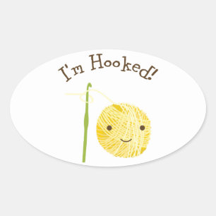 I'm Hooked! Oval Sticker