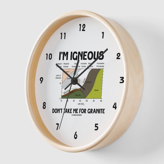 I'm Igneous Don't Take Me For Granite Clock (Angle)