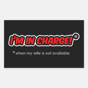 I'm In Charge (When My Wife Is Not Available) Rectangular Sticker